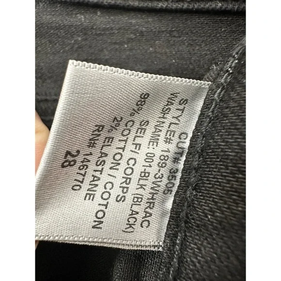 RE/DONE Jeans Womens 28 Black Originals High Rise Ankle Crop Button Fly Grunge - Picture 6 of 9